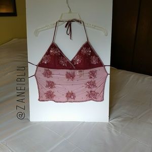 Vintage 90s Beaded & Sequinned Halter Top